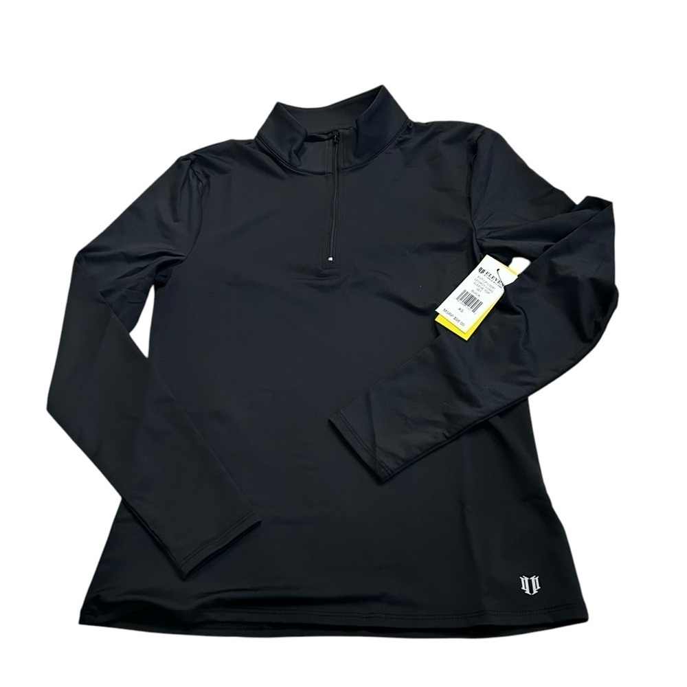 EleVen by Venus Williams Legacy Long Sleeve Top Black New $98 Size XS - Picture 2 of 3